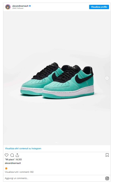 Nike e Tiffany; Tiffany; Instagram; social media adv; pubblicità online