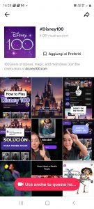 Disney e TikTok; 100 anni di Disney; centesimo anniversario di Disney; TikTok marketing